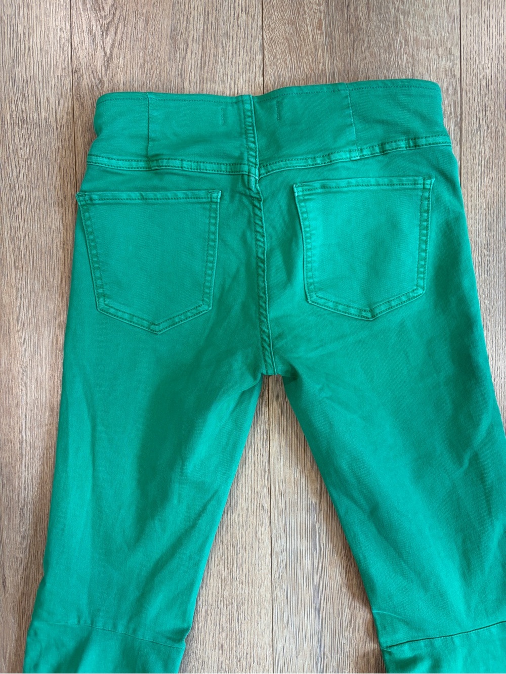 We The Free Free People Green Pull On Flare Pants Size 26 Stretch Boho - Picture 5 of 8